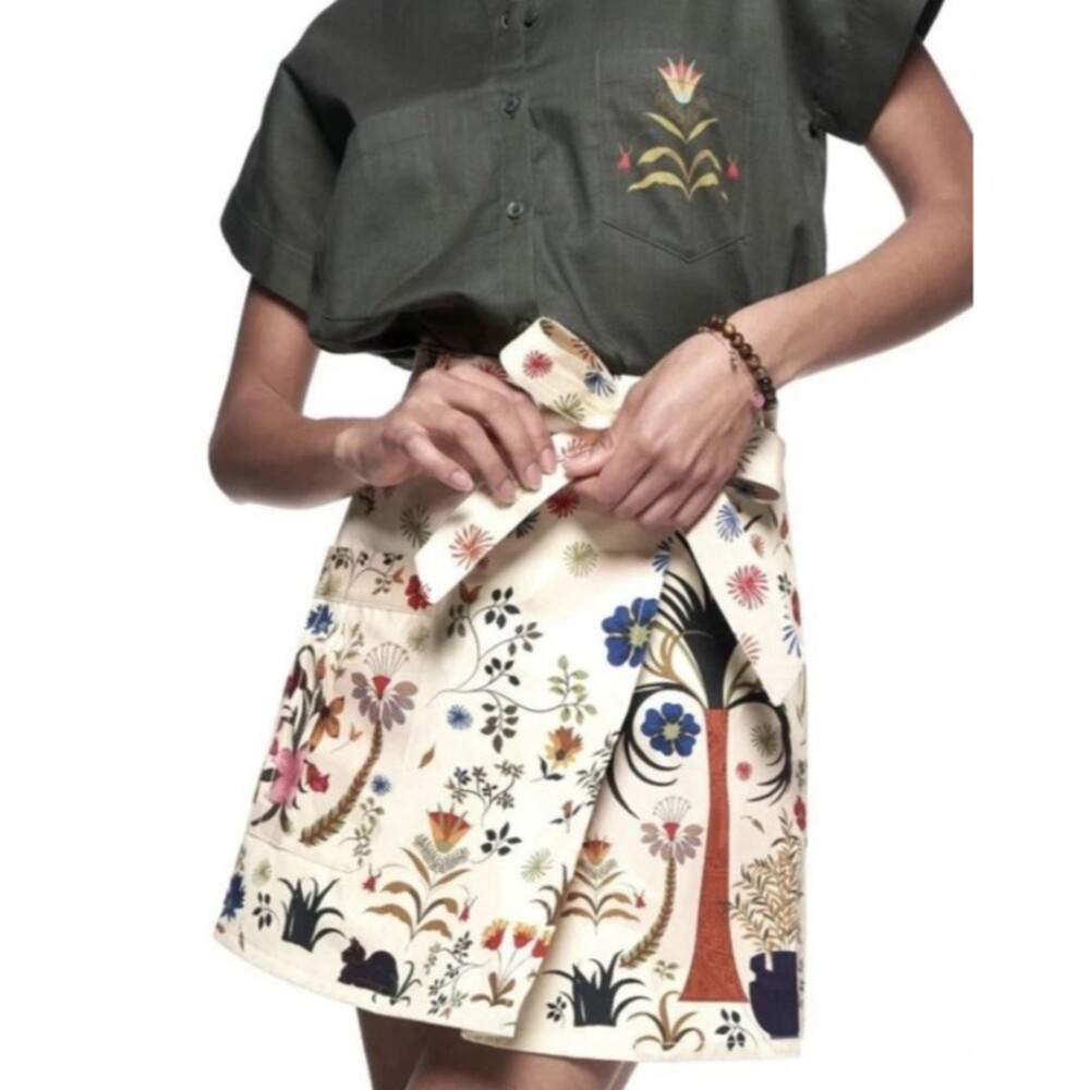 The Kit Cargo Skirt Maximal Jungle Botanical Vacation Utility Size S NWT